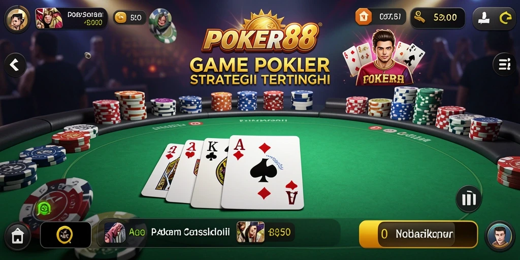 Tampilan gameplay POKER88 yang seru dan kompetitif.