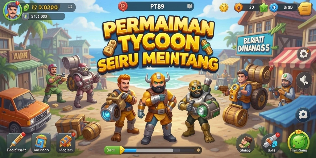 Screenshot gameplay PT89 yang menunjukkan pengalaman mengelola bisnis dengan intens.
