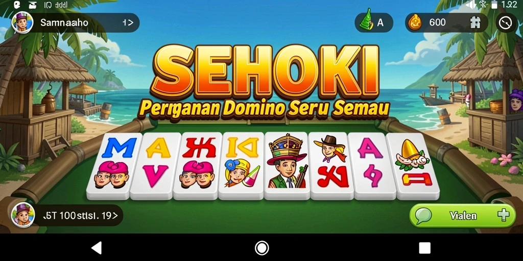 Screenshot gameplay SEHOKI dengan aksi seru permainan Domino.