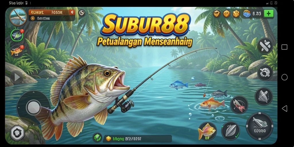 Gameplay SUBUR88 yang seru dan menantang saat memancing.